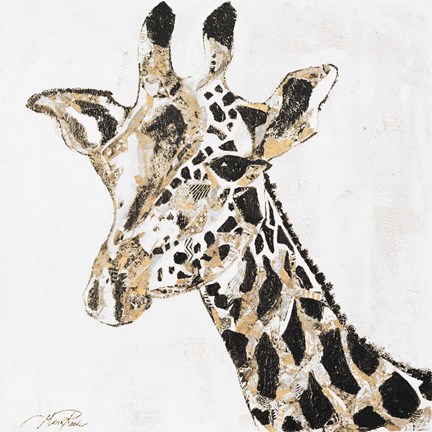 Framed Speckled Gold Giraffe Print