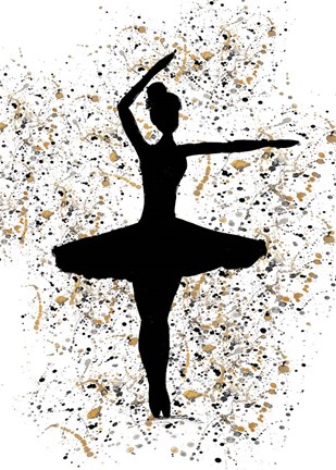 Framed Ballerina Silhouette III Print