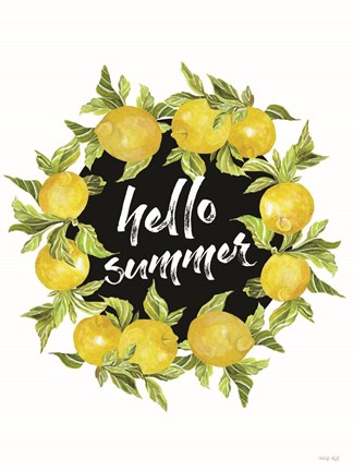 Framed Hello Summer Lemons Print