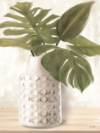 Framed Ivory Monstera Stem Print