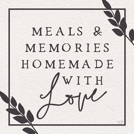 Framed Meals &amp; Memories Made with Love Print