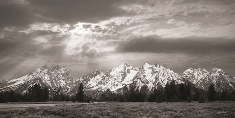 Framed Sunlight on the Tetons Print