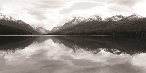 Framed Bowman Lake Reflections Print