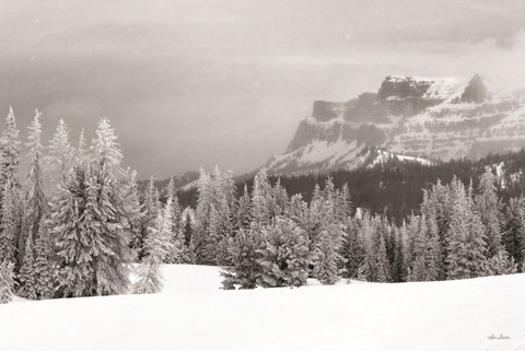 Framed Snowy Lava Mountain Print