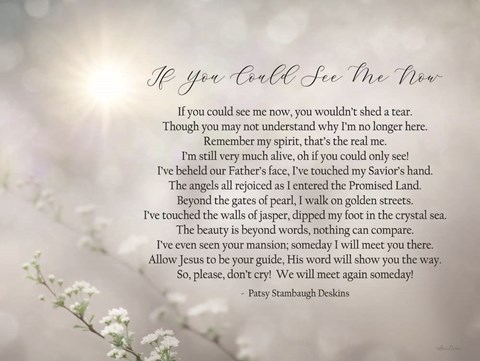 Framed If You Could See Me Now - Floral Print