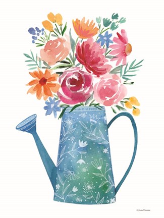Framed Garden Watering Can Print