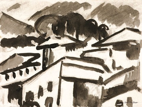 Framed Architecture Drawing Print