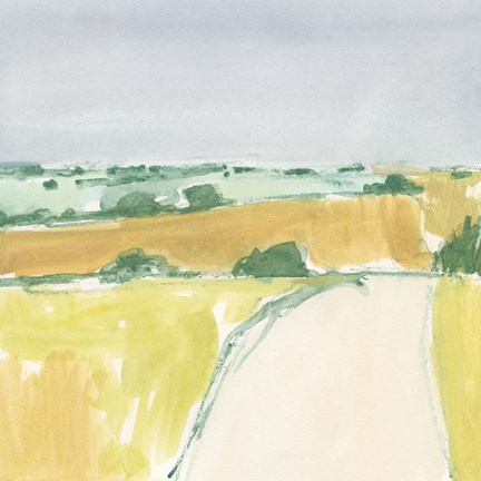 Framed Country Road Sketch I Print