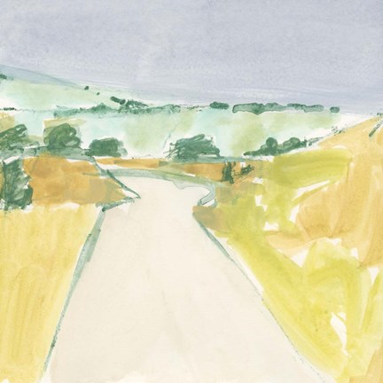 Framed Country Road Sketch II Print