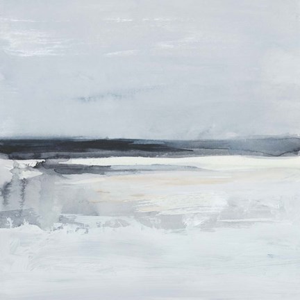 Framed Inky Coastline I Print