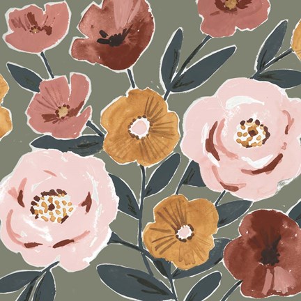 Framed Fair Flowers I Print