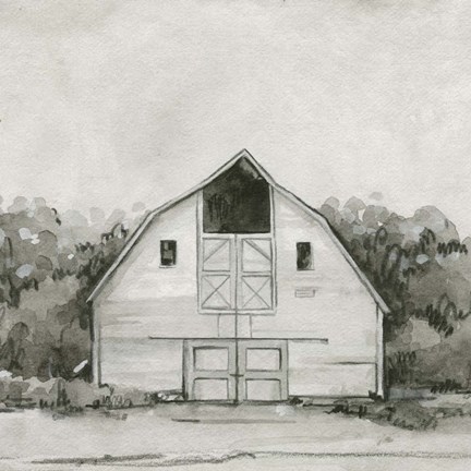 Framed Solemn Barn Sketch III Print