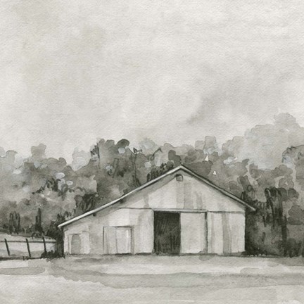 Framed Solemn Barn Sketch IV Print