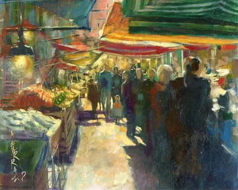 Framed Market Scene I Print