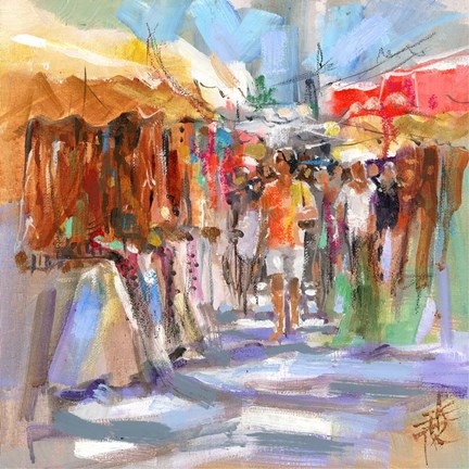 Framed Market Scene II Print