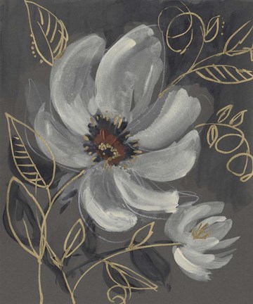 Framed Floral Filigree I Print