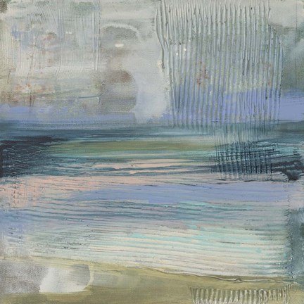 Framed Textured Coastline I Print