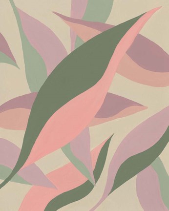 Framed Elongated Leaves I Print