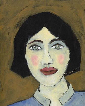 Framed Green Eyed Girl II Print