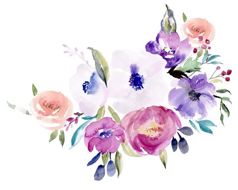 Framed Watercolor Anemone I Print