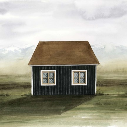 Framed Nordic Cottage II Print