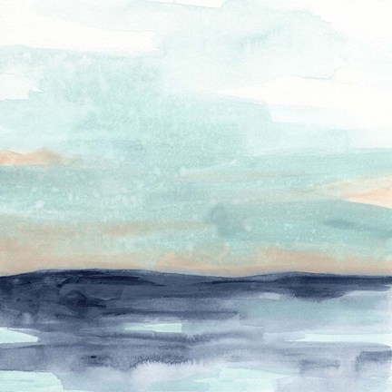 Framed Ocean Morning Mist I Print