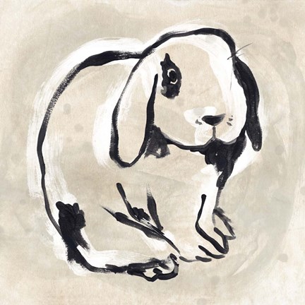 Framed Antique Rabbit III Print
