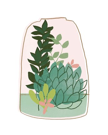 Framed Terrarium Cameo I Print