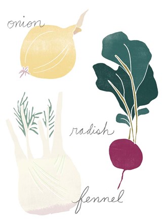 Framed Simple Veggies II Print