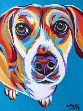 Framed Nosey Dog II Print