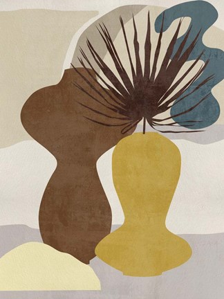 Framed Decorated Vases IV Print