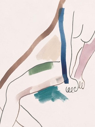 Framed Seated Female Figure I Print