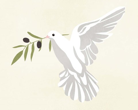 Framed Olive Branch Dove II Print