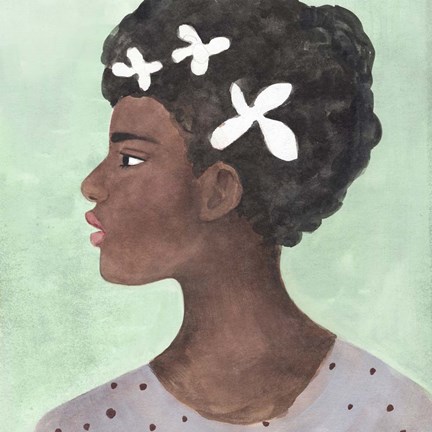 Framed Folk Art Portrait II Print