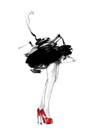 Framed Red Shoes Print