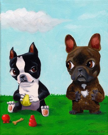 Framed Boston and Frenchie Print