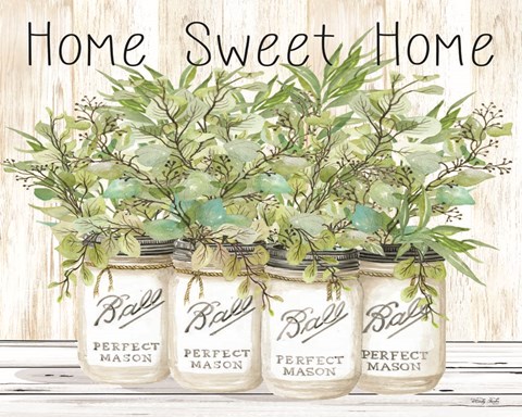 Framed Home Sweet Home Ball Jars Print