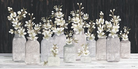 Framed Spring Blooms in a Row Print