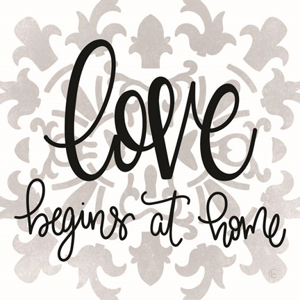 Framed Love Begins at Home Print