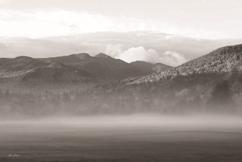 Framed Foggy Morning Mountains Print
