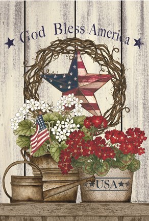 Framed God Bless America Still Life Print