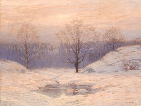 Framed Snowy Sunset Print