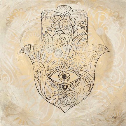 Framed Hamsa Eye Neutral Print