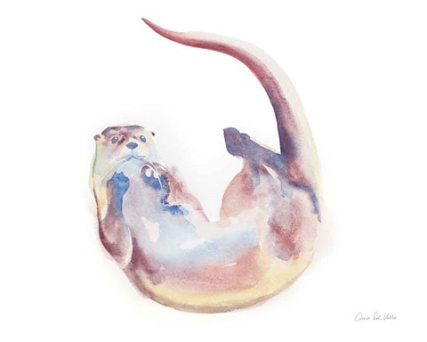 Framed Swimming Otter II Print
