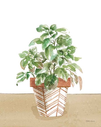 Framed Herb Garden II White Print