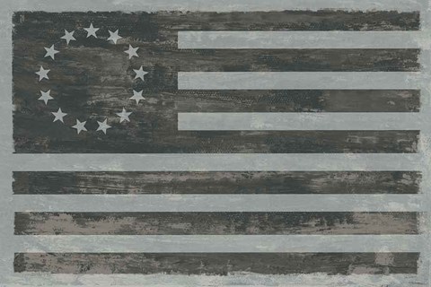 Framed Slate American Flag Print