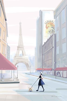 Framed Paris Morning Walk Print