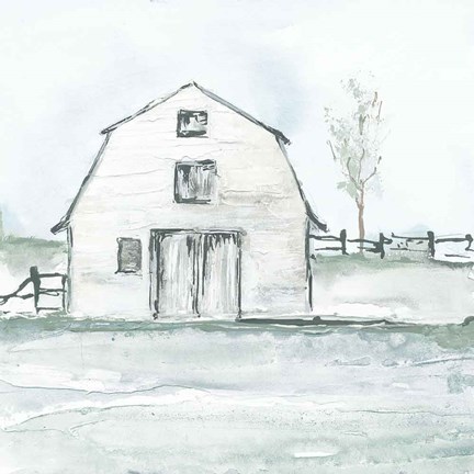 Framed Neutral Barn III Print