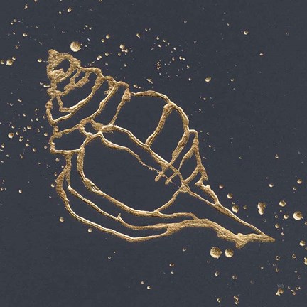 Framed Gold Conch III Print