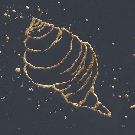 Framed Gold Conch I Print